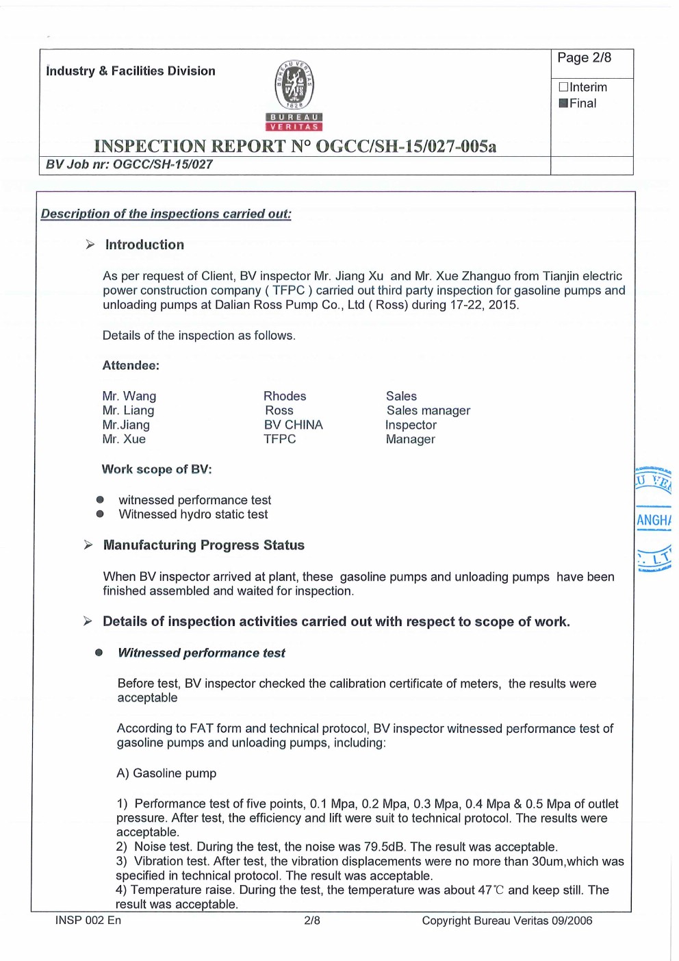 羅德榮譽資質：必維國際檢測認證