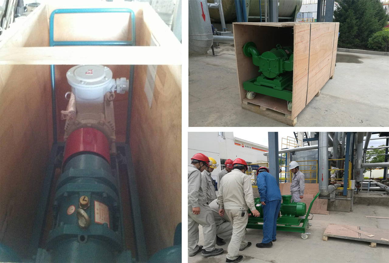 羅德手推式移動泵車應用在石油石化行業污油水混合物輸送泵工位上 羅德手推式移動泵車應用在石油石化行業污油水混合物輸送泵工位上